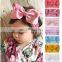 Girls Nylon Headband with Ribbon bow Baby Solid Stretchedable Headwear for 0-6T 18Colors