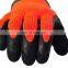 Orange Polyester Loop Napping Liner Latex Crinkle Coated Gloves Winter Working