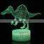 2019 New customized Creative Gift 3D Optical  Dinosaur Visual Illusion Acrylic Night Light USB Table Lamp