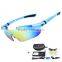 Polarized Sports Sunglasses with 5 Interchangeable Lenses for Men Women Cycling Running Glasses