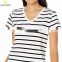 Good Quality Full Striped Women T Shirts Wholesale Summer Casual Wear Women T-shirt