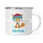 Christmas holiday gift 10cm custom photo large enamel cup with lid