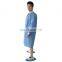 Disposable PP/SMS Lab Coat Cleanroom Garment Work Clothing White/Blue