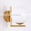 Nordic Decorative Golden Glass Ball Wall Lamp Hotel Luxury Bedside Wall LED Light Home Lighting