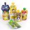custom printed foil pet material baby food stand up plastic bag juice pouch with spout