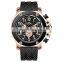 Oem high quality quartz wrist big stainless steel case back water proof 24 hour men chronograph branded watch
