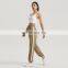 Women Cross Back Sport Bra Gym Top Set Custom Loose Adjustable Jogging Pants For Fitness