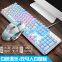 RGB LED Light Gaming Wired Keyboards Mouse Set Steampunk Real Mechanical Keyboard Mouse Combo