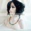 Sexy female synthetic wigs heat resistant curly lace front wigs with bangs fo black women