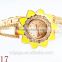 Rose Gold plated diamond flower bangle watch