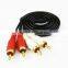 Manufacture price gold plated RCA cable with audio data transmission