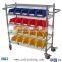 Movable storage metal rack with wheels
