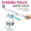 No need Charge No Bluetooth Foldable Wired Selfie Stick, Mini Monopod With 3.5mm Cable for OPPO Design Android & IOS