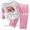 2015 new arrival kid cotton clothing sets with double color design,bright color t-shirt with pants