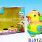 Battery operated baby toy BO musical light up yellow duck toy