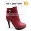 red PU boots with thin heels red boots dress shoes