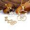 cubic zircon star heart stainless steel lovely bear necklace and earring jewelry set