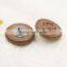 brown rose pattern leather covered shank button