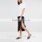 latest skirt design pictures high rise waist thigh high split jersey midi skirt