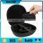black pu leather eva headset headphone zipper case