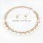 Gold Plated Mix Color Imitation Pearls Necklace Earrings Women Bridal Jewelry Set Wedding Jewelry