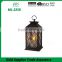 Chinese high quality plastic black led candle solar lantern for home decoration with metal handle