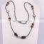 Resin with pave rhinestone Beads Necklace with 3mm Hematite Necklace Curved Bar Pendant Charms Beaded Gem Necklace