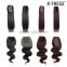 cheap lace parting 100% factory optic spilce hand made hand tied invisible braizilian human hair swiss lace top closure