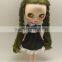 New style braid wavy olive green neo blythe doll wigs