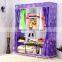 Yellow Cute Portable Wardrobe Clothes Rack Shelves Closet Storage Organizer