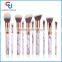 10Pcs Go Pro Premium Makeup Brush Sets with Marble Patterned Handle