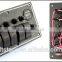 5 GANG LED Waterproof Rorcker Switches Aluminum Panel with Digital Voltmeter