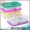 3 Compartment Containers Reusable Bento Lunch box & Divided Food Storage With Multi Colored Lids