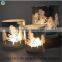 Elecplated light red glass votive candle holders