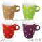 10oz stoneware two-tone dot design mug