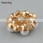 Wholesale fashionable metalic rhinestone pearl button for decoration WBK-1485