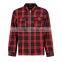 OEM custom long sleeve zipper up black check shirt mens red flannel shirt