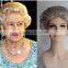 DELUXE GREY CURLY QUEEN ELIZABETH ROYAL OLD LADY GRANNY WIG