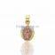 Three tone Plated mother mary medallion pendant