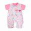 Fashion Pink 100% Cotton Romper +Hat 6Pcs Baby Girls Gift Set and Newborn Baby Clothing Set