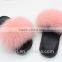 Women Fur Slippers Luxury Real Fox Fur Beach Sandal Shoes Fluffy Comfy Furry Flip Flops Fslipper-1