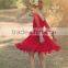 Little Girls Boutique Girls Red Lace Christmas Dress Twirl Spring Holiday Princess Dress Ruffle Sleeve Dresses