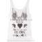 Fashion Street Personality Pattern water print women tank top(White)