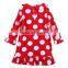 Christmas Dress baby kids Clothes polka dot ruffle girls cotton Dress girls Christmas Gown