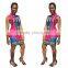 Walson Women Traditional African Print Fitted Dashiki Bodycon Short Sleeve Dress