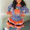 new coming Santa Claus embroidery christmas outfits boutique clothes girls clothing