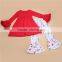 Girls 2 pieces sets girls christmas clothing dress baby wholesale girls boutique clothes kids red top sets