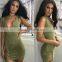 B33775A 2017 Autumn Party fashion mature Women suede bandage dress