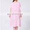 Bamboo fiber pajama button sleep dress for ladies short sleeves