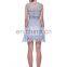 light blue/sky blue sexy dress with lace hollow out lady skirt dress